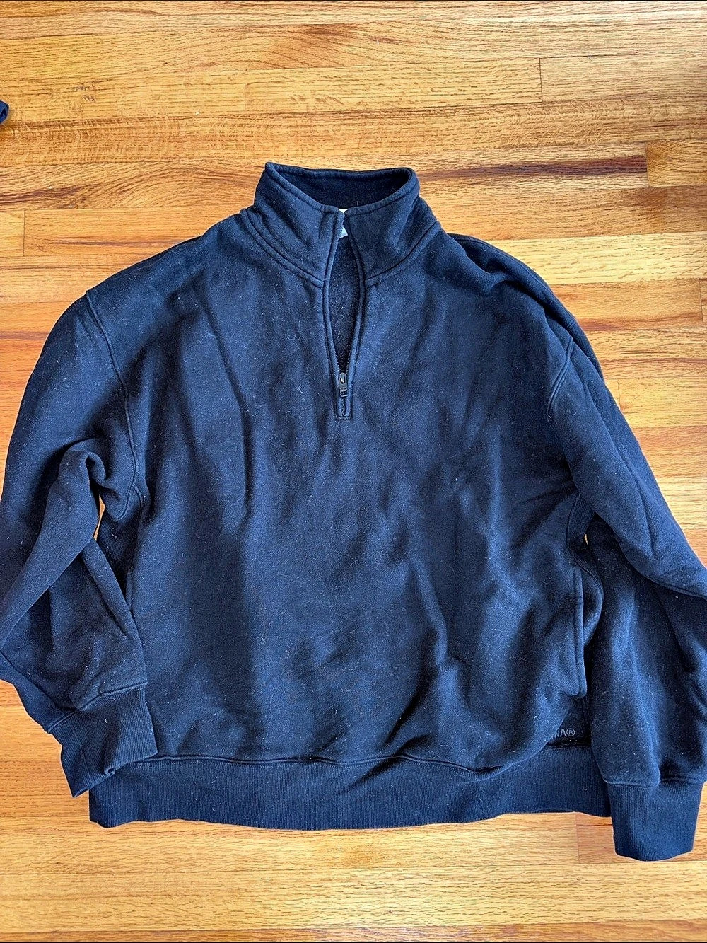 Aritzia TNA Sweetfleece Cozy Fleece boyfriend fit Quarter-Zip sweatshirt, Large